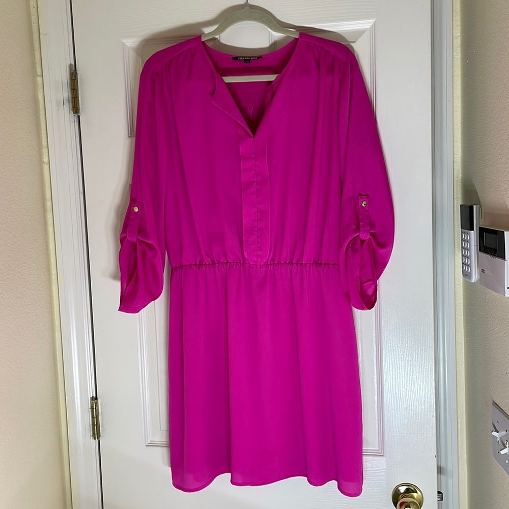 Gianni Bini Hot Pink Long Sleeve Dress